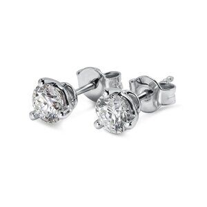 1/3x2 (.6 CTW)Screw  Diamond Studs 14k White Gold Lab Grown Eco Friendly (D E, V